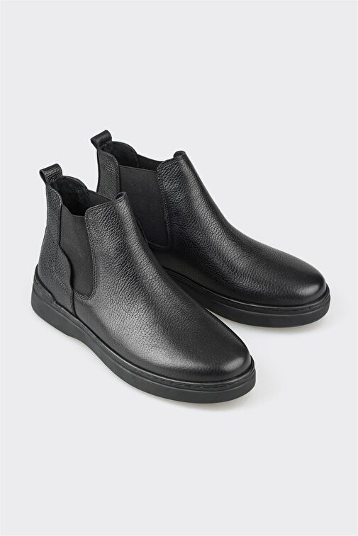 Elle Siyah Erkek Deri Günlük Ayakkabı BRIG - Görsel 3