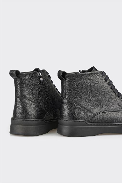 Siyah Deri Erkek Günlük Bot - Görsel 5