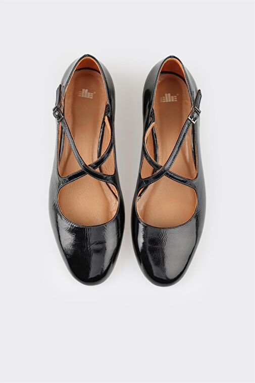 Elle Siyah Kadın Rugan Günlük Ayakkabı WANOYO - Görsel 5