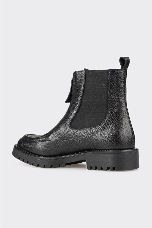 Siyah Deri Kadın Günlük Bot - Görsel 4