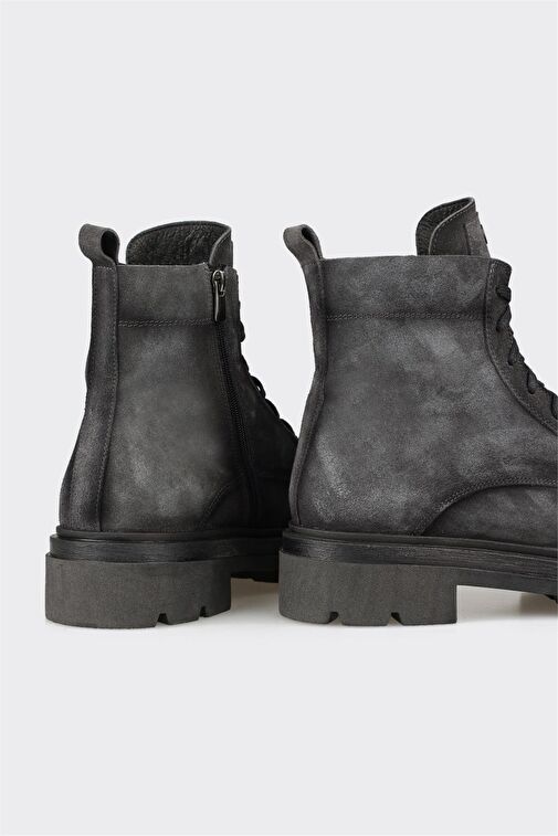 Antrasit Deri Erkek Günlük Bot - Görsel 5