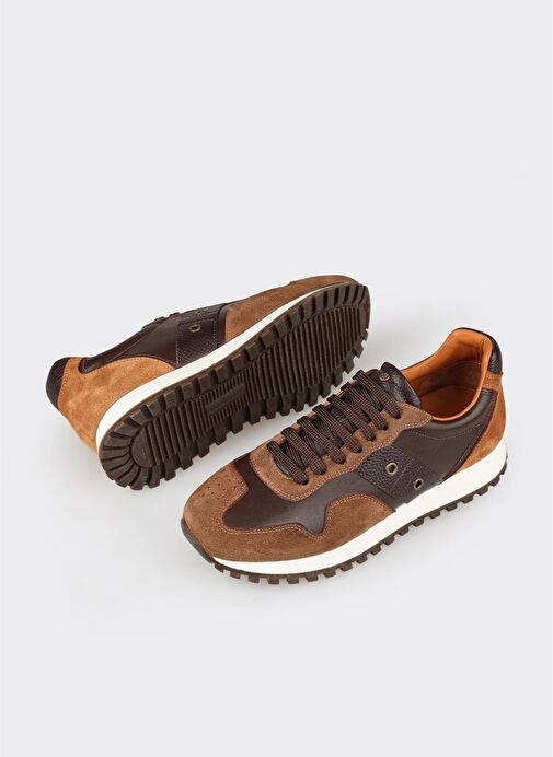 Kahve Deri Erkek Spor Ayakkabı - Görsel 4