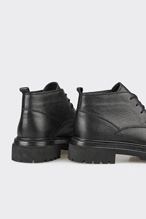 Siyah Deri Erkek Günlük Bot - Görsel 5