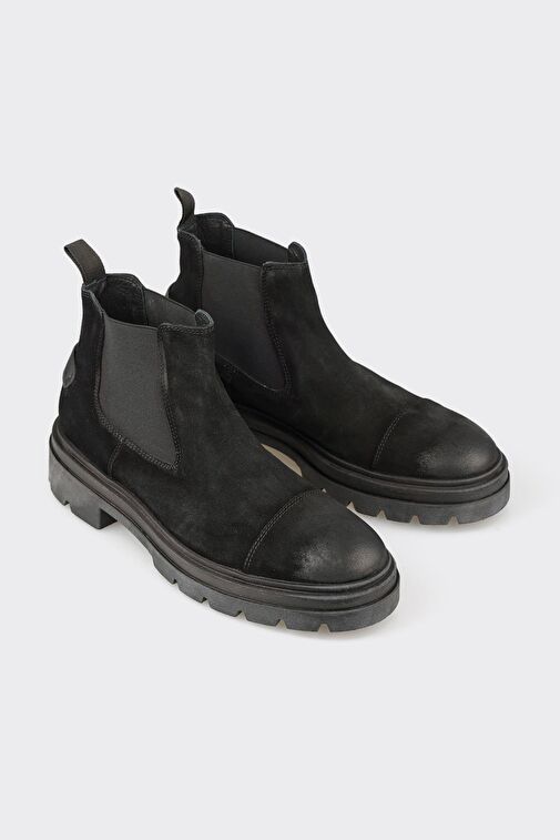 Siyah Deri Erkek Günlük Bot - Görsel 3