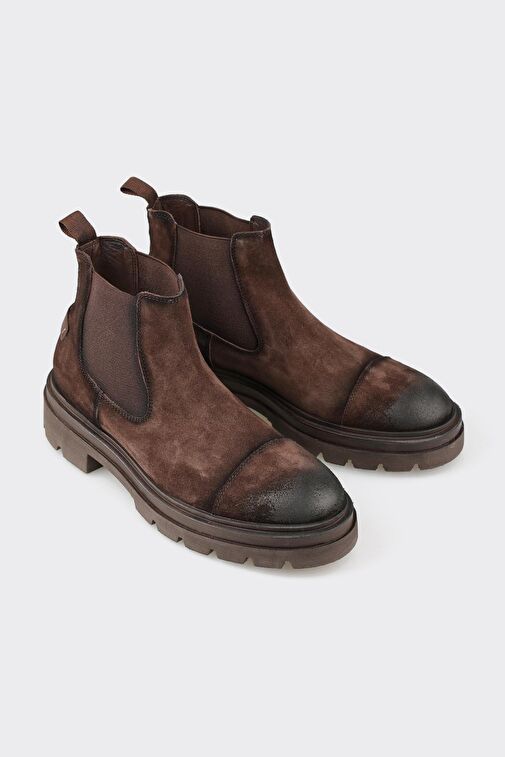 Kahve Deri Erkek Günlük Bot - Görsel 3