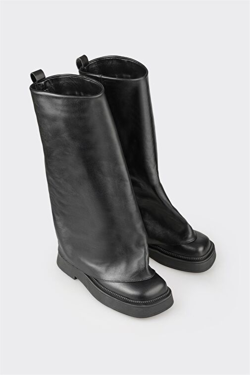 Elle Elle Siyah Deri Kadın Çizme Bot | Boyner Siyah - 3. görsel