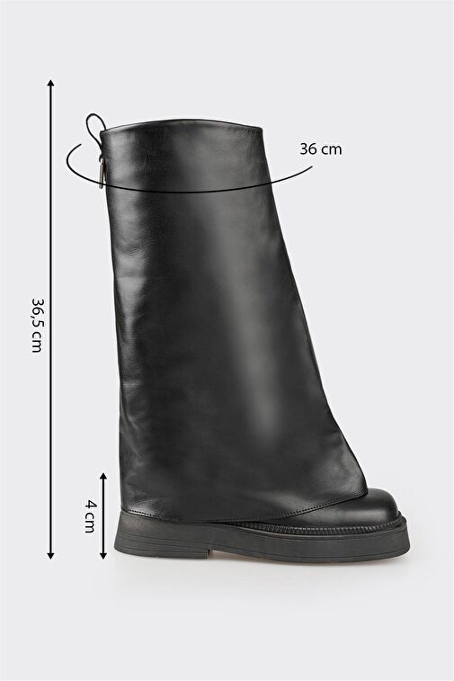 Elle Elle Siyah Deri Kadın Çizme Bot | Boyner Siyah - 6. görsel