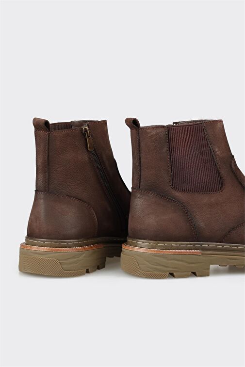 Kahve Deri Erkek Günlük Bot - Görsel 5