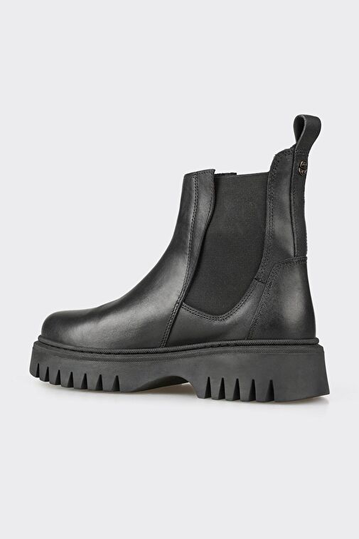 Siyah Deri Kadın Günlük Bot - Görsel 4