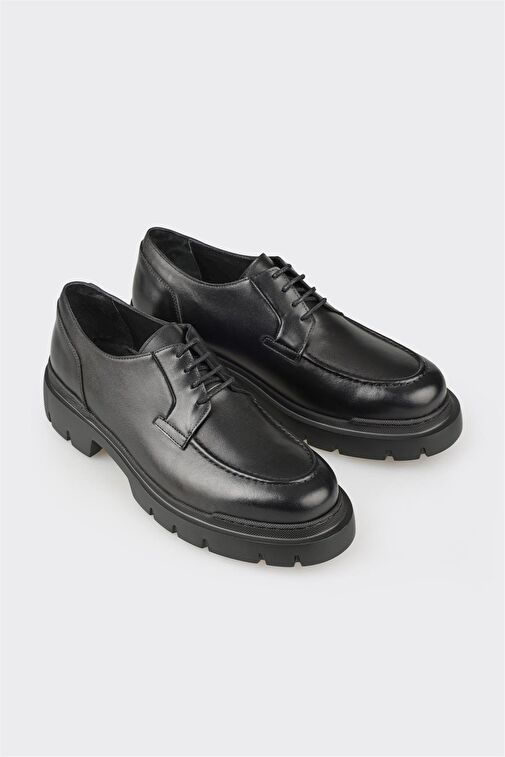Elle Elle Siyah Erkek Deri Günlük Ayakkabı MAKAYE Klasik Ayakkabı | Boyner Siyah - 3. görsel