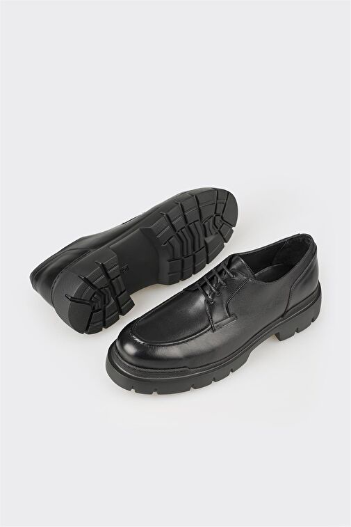 Elle Elle Siyah Erkek Deri Günlük Ayakkabı MAKAYE Klasik Ayakkabı | Boyner Siyah - 4. görsel