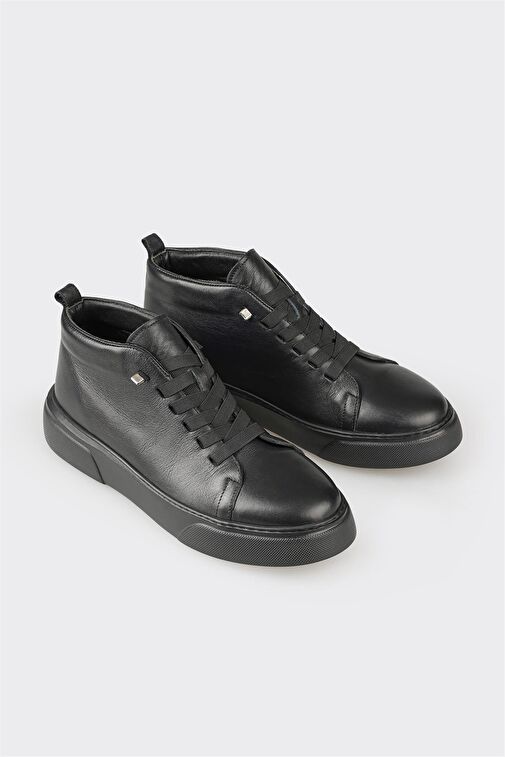 Siyah Deri Erkek Günlük Bot - Görsel 3