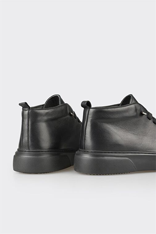 Siyah Deri Erkek Günlük Bot - Görsel 5