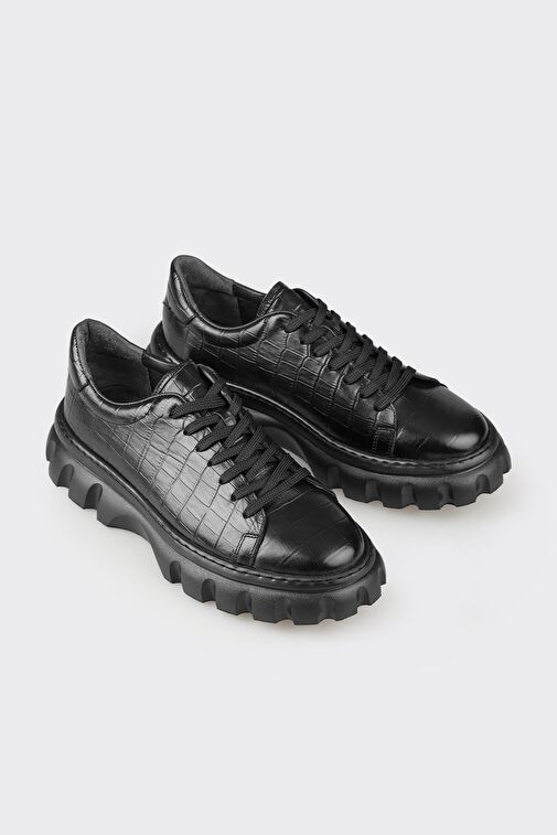 Elle Elle Siyah Deri Erkek Günlük Ayakkabı Klasik Ayakkabı | Boyner Siyah - 3. görsel