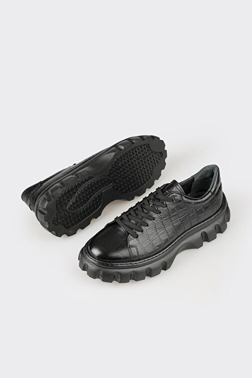 Elle Elle Siyah Deri Erkek Günlük Ayakkabı Klasik Ayakkabı | Boyner Siyah - 4. görsel