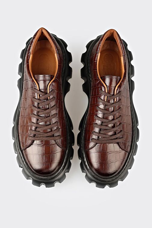 Elle Kahverengi Erkek Deri Günlük Ayakkabı NOGUM - Görsel 5