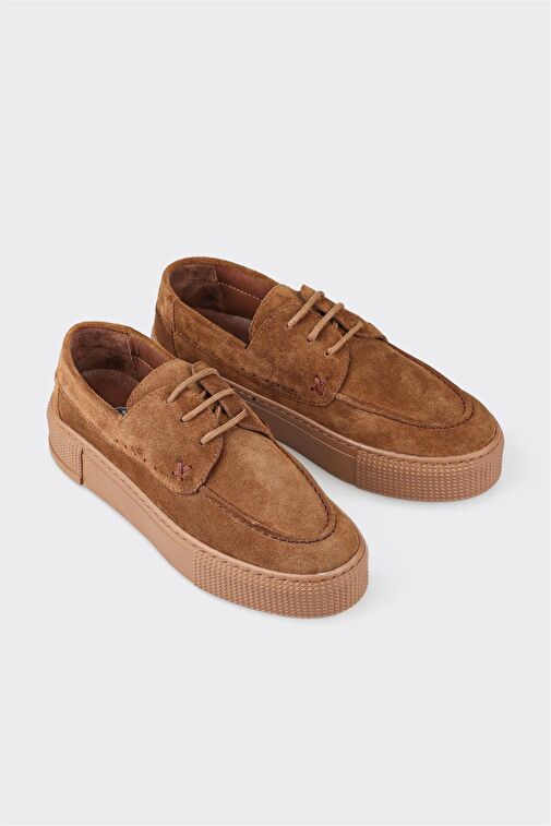 Taba Deri Kadın Spor Ayakkabı - Görsel 3