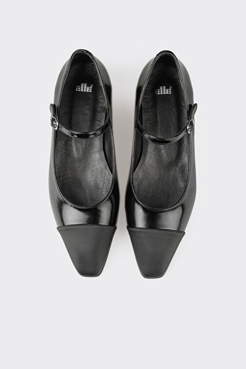 Siyah Deri Kadın Günlük Ayakkabı - Görsel 5