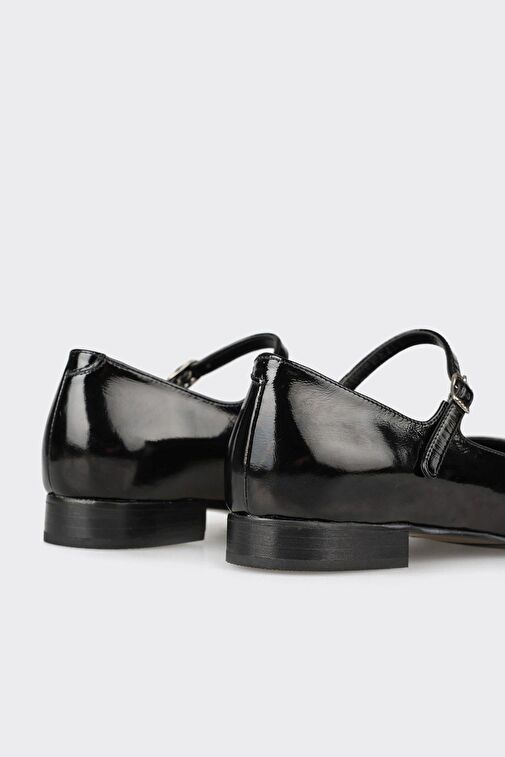 Siyah Deri Kadın Günlük Ayakkabı - Görsel 6