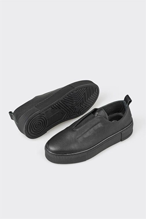 Elle Siyah Kadın Deri Sneaker VERAS-6 - Görsel 4