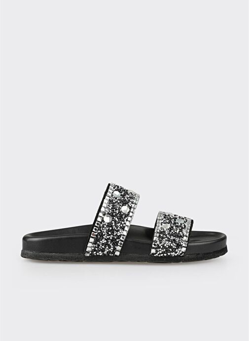 Siyah Deri Kadın Terlik - Görsel 2