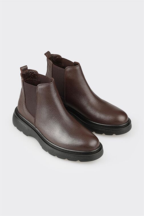 Kahve Deri Erkek Günlük Bot - Görsel 3