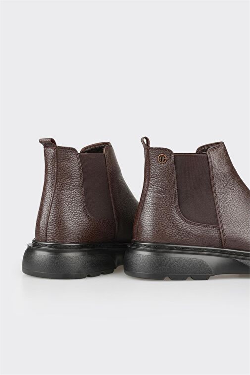 Kahve Deri Erkek Günlük Bot - Görsel 5