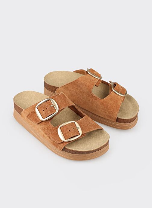 Taba Deri Kadın Terlik - Görsel 4