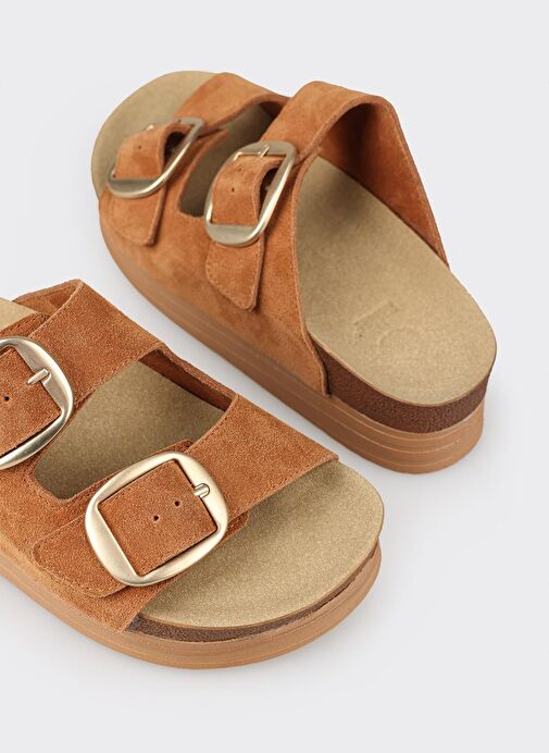 Taba Deri Kadın Terlik - Görsel 9