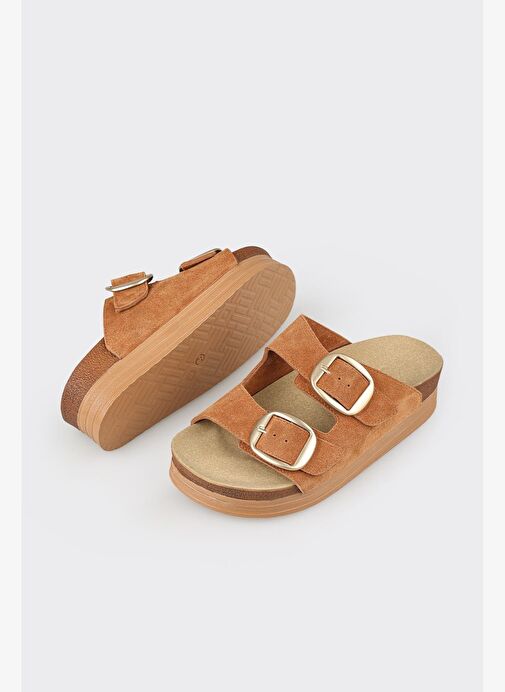 Taba Deri Kadın Terlik - Görsel 5