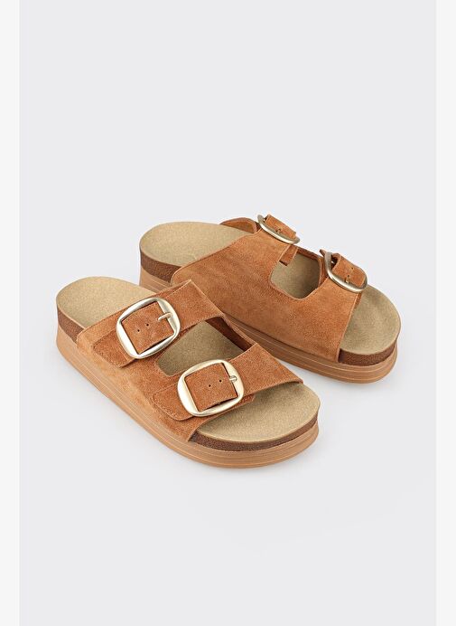 Taba Deri Kadın Terlik - Görsel 3