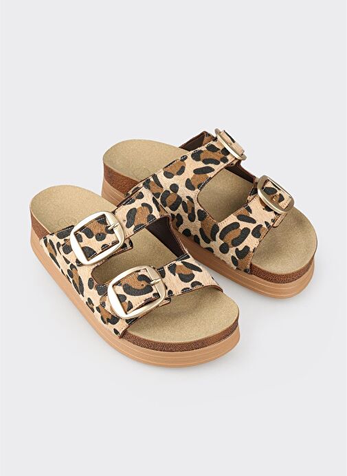 Taba Deri Kadın Terlik - Görsel 3