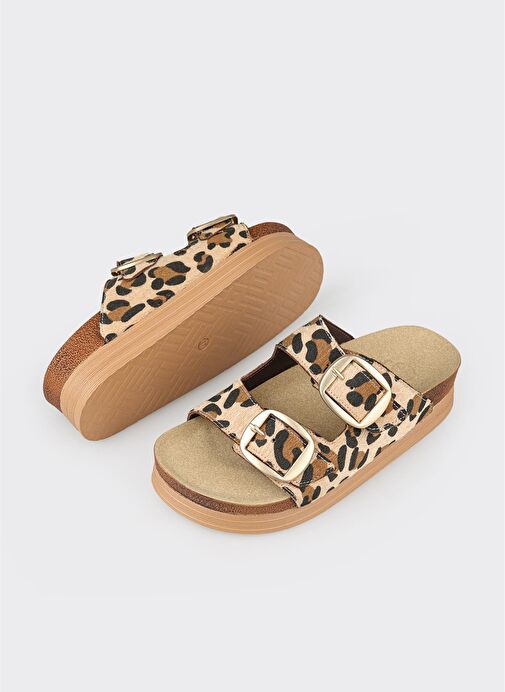 Taba Deri Kadın Terlik - Görsel 4