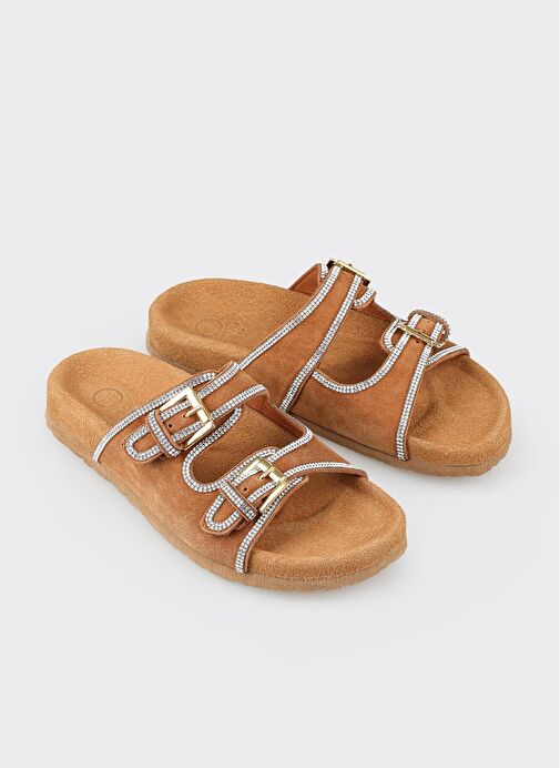 Taba Deri Kadın Terlik - Görsel 3