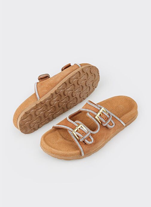 Taba Deri Kadın Terlik - Görsel 4