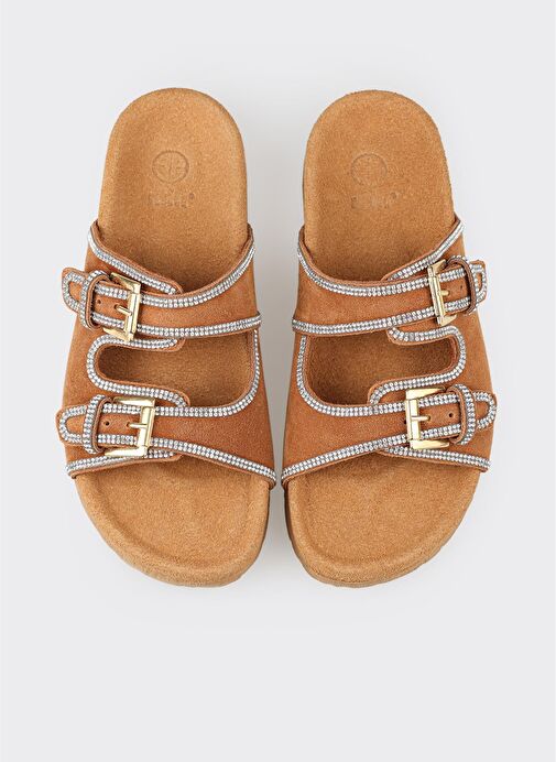 Taba Deri Kadın Terlik - Görsel 5