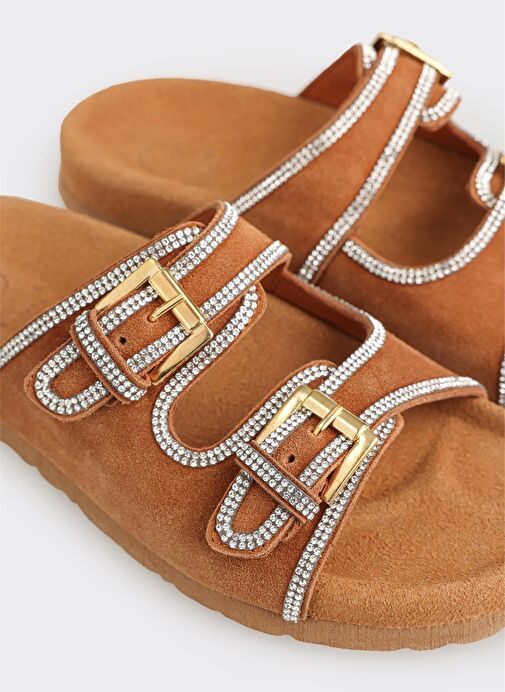 Taba Deri Kadın Terlik - Görsel 6