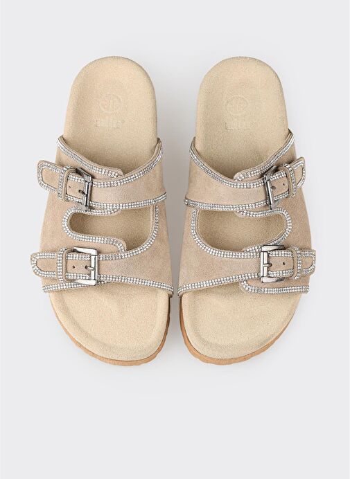 Bej Deri Kadın Terlik - Görsel 5