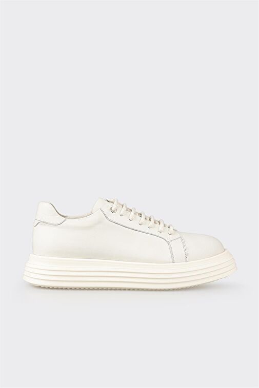 Beyaz Deri Erkek Spor Ayakkabı - Görsel 2