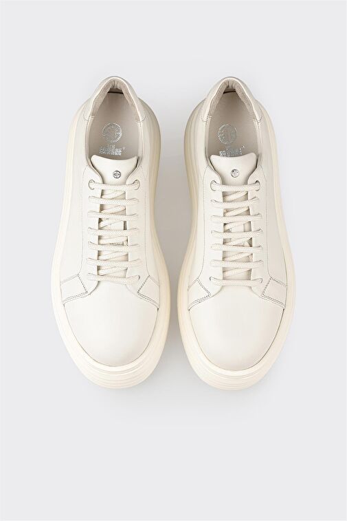 Beyaz Deri Erkek Spor Ayakkabı - Görsel 5