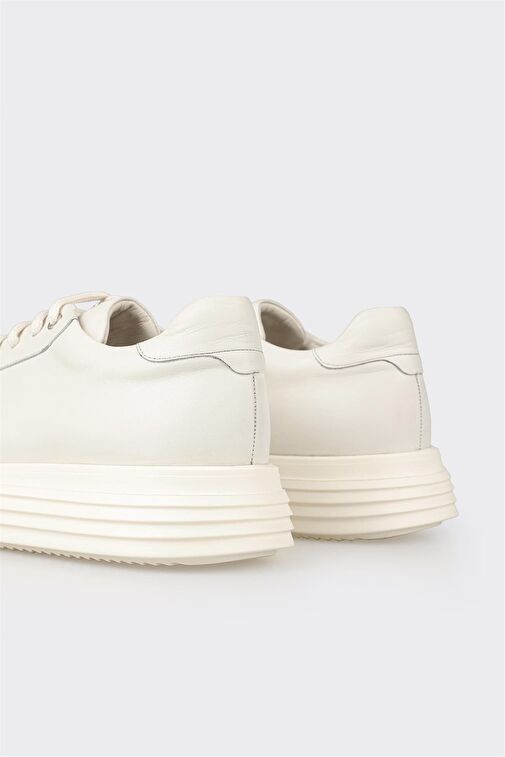 Beyaz Deri Erkek Spor Ayakkabı - Görsel 6