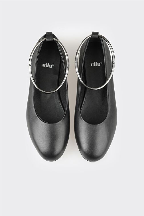 Siyah Deri Kadın Günlük Ayakkabı - Görsel 5