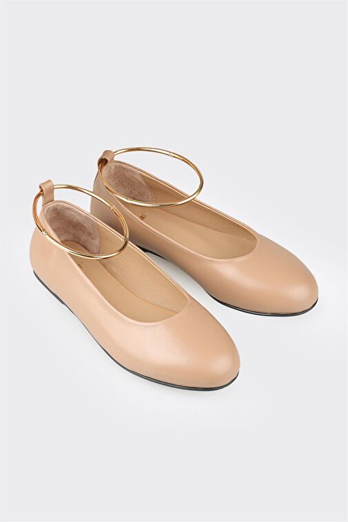 Elle Bej Kadın Deri Babet OVAP - Görsel 3