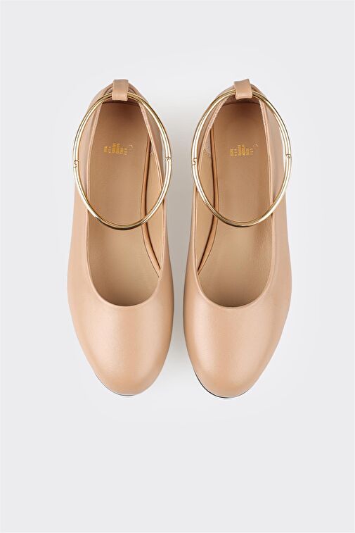 Elle Bej Kadın Deri Babet OVAP - Görsel 5