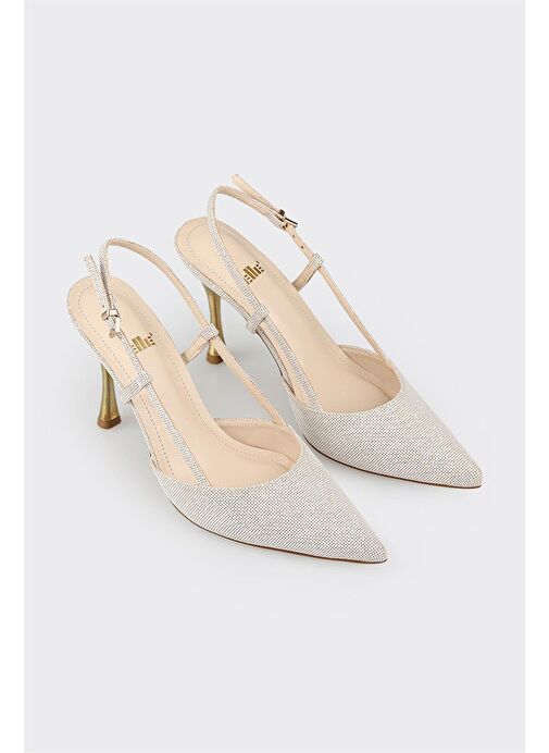 Ekru Kadın Topuklu Ayakkabı - Görsel 3