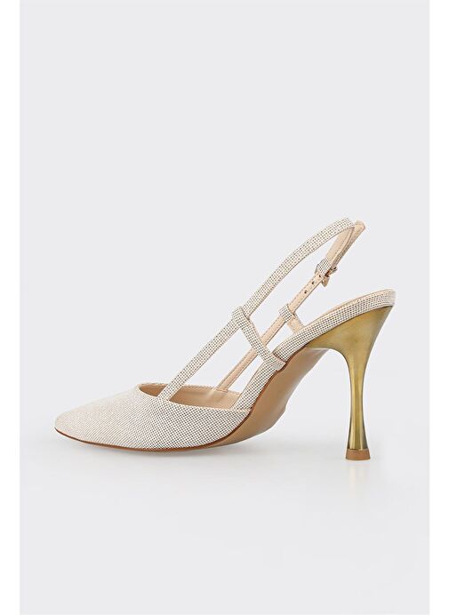 Ekru Kadın Topuklu Ayakkabı - Görsel 4