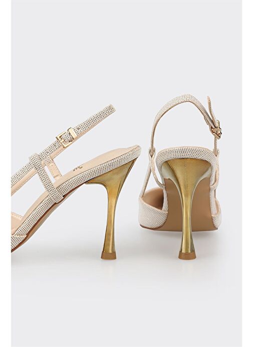 Ekru Kadın Topuklu Ayakkabı - Görsel 5