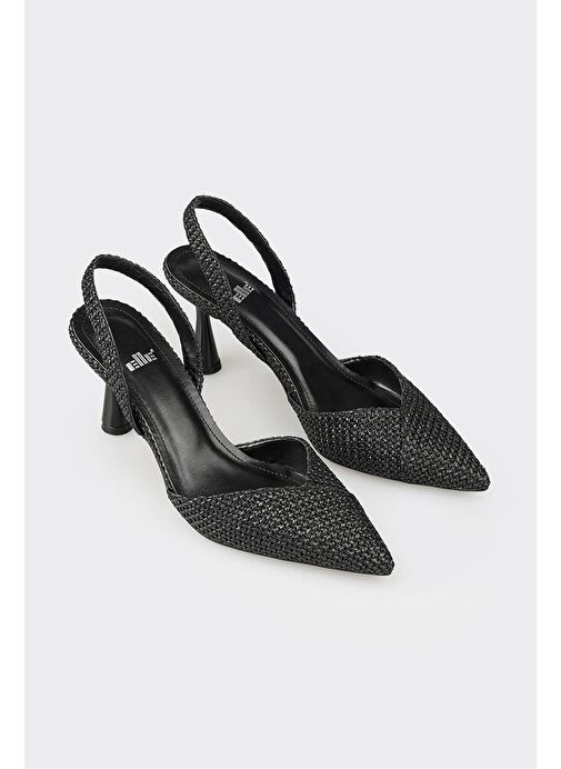 Siyah Kadın Topuklu Ayakkabı - Görsel 3