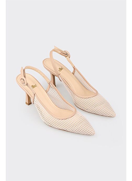 Bej Kadın Topuklu Ayakkabı - Görsel 3