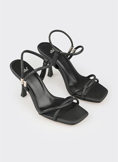 Siyah Kadın Topuklu Sandalet - Görsel 3